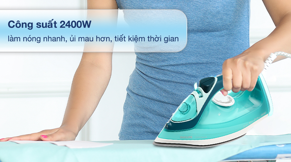 Bàn là hơi nước Philips Series 3000 2400W DST3030/70 - An toàn với chế độ tự ngắt & chống nhỏ giọt