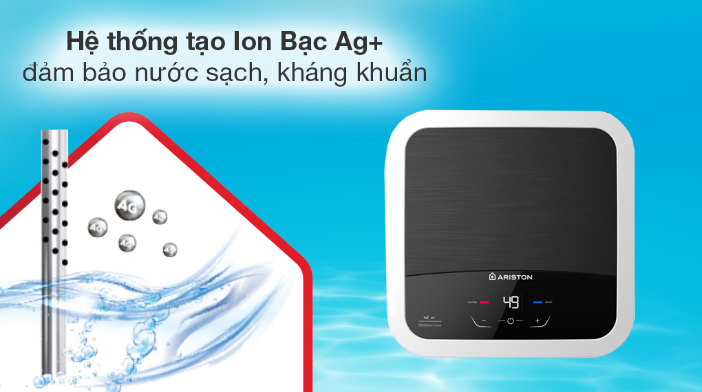 Máy nước nóng gián tiếp 15 lít Ariston AN2 15 LUX-D AG+ - Hệ thống tạo Ion Bạc Máy nước nóng gián tiếp 15 lít Ariston AN2 15 LUX-D AG+ - Hệ thống tạo Ion Bạc