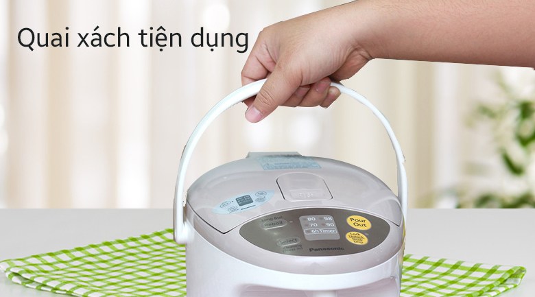 Bình thủy điện Panasonic 2.2 lít NC-EG2200CSY Xuất xứ Thái Lan - Quai xách tiện lợi