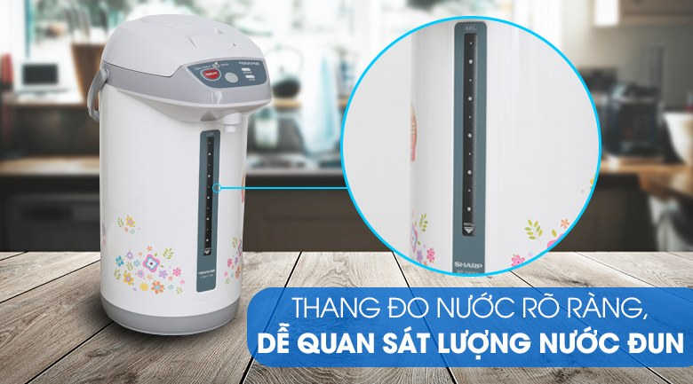 Bình thủy điện Sharp 4 lít KP-Y40PV-CU Xuất xứ Thái Lan - Cột hiển thị mực nước rõ ràng