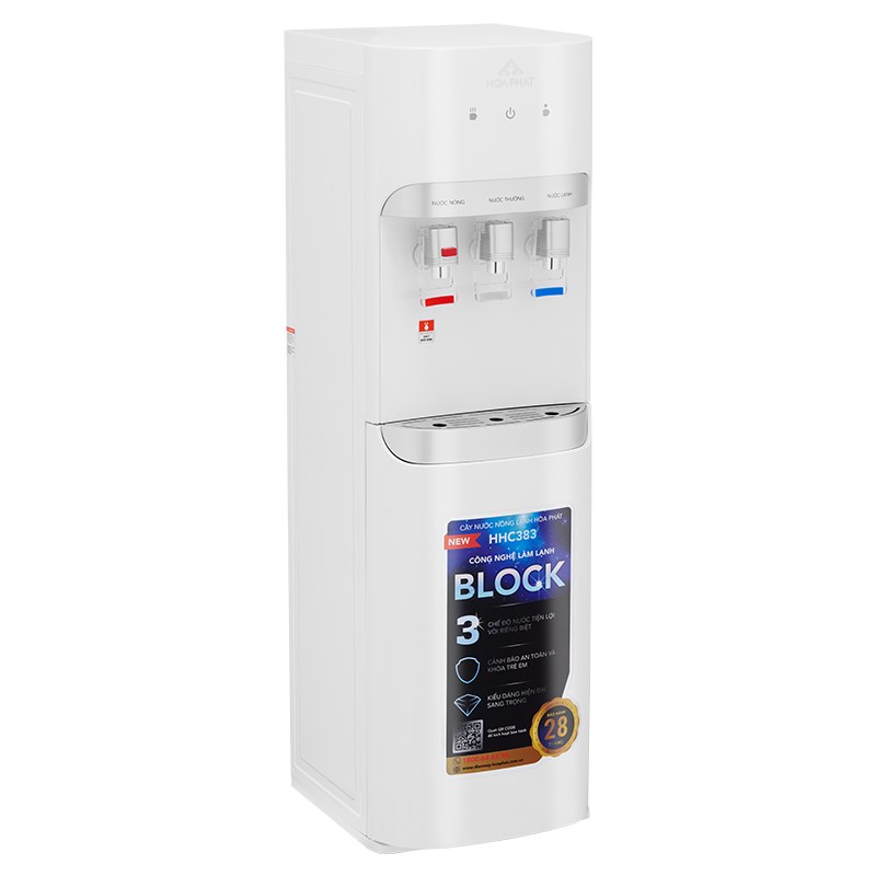 Cây nước nóng lạnh hút bình Hòa Phát HHC383 - Làm nóng nhanh với bình nóng 580W