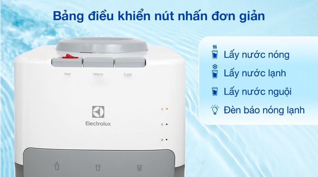 Cây nước nóng lạnh úp bình Electrolux UltimateHome 500 EDBMFACWF - Bảng điều khiển nút nhấn đơn giản