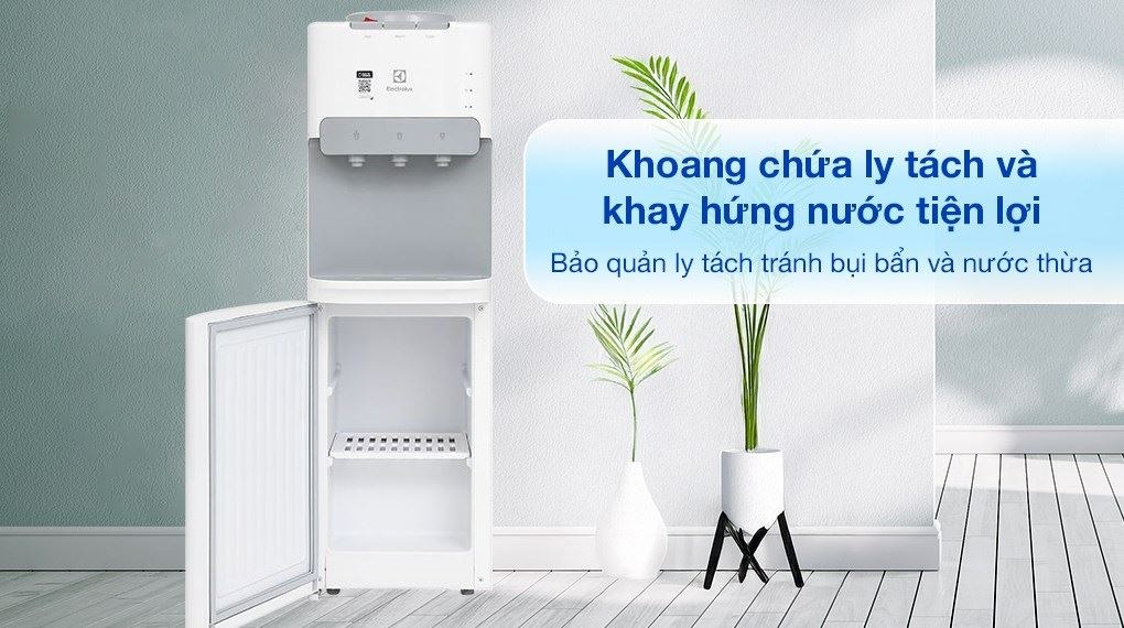 Cây nước nóng lạnh úp bình Electrolux UltimateHome 500 EDBMFACWF - Khoang chứa ly tách và khay hứng nước tiện lợi