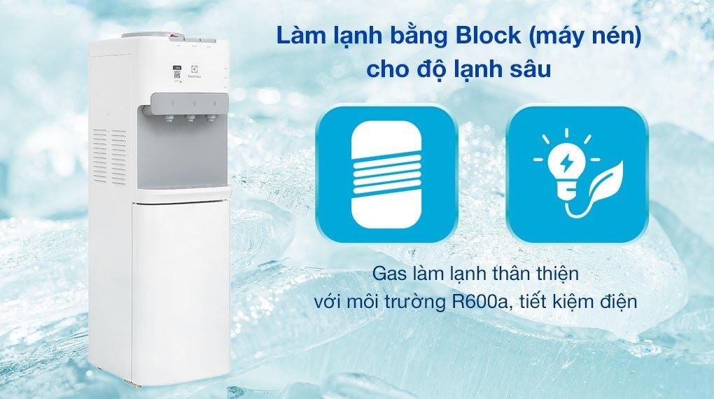 Cây nước nóng lạnh úp bình Electrolux UltimateHome 500 EDBMFACWF - Làm lạnh bằng Block (máy nén), lạnh sâu