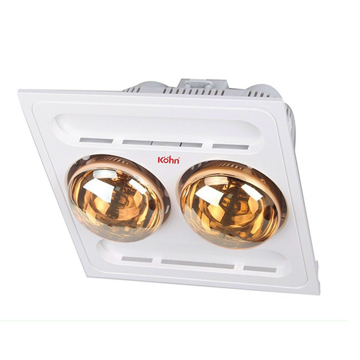 Đèn sưởi nhà tắm 2 bóng Braun Kohn âm trần điều khiển từ xa 550W BK03GR - Sưởi ấm nhanh bằng 2 bóng hồng ngoại vàng