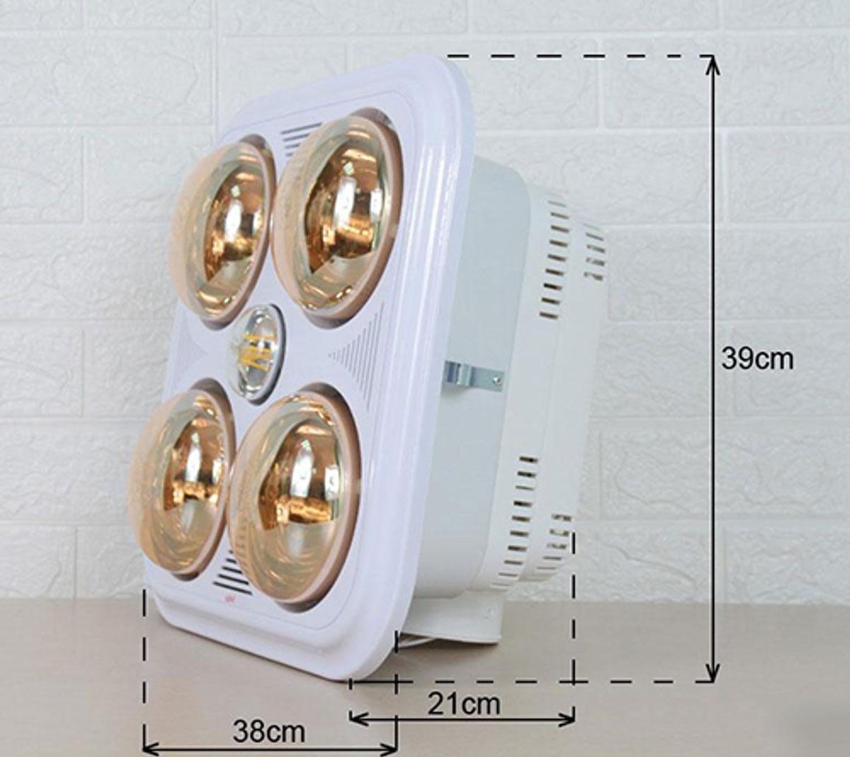 Đèn sưởi nhà tắm 4 bóng Braun Kohn âm trần kèm thông gió 1100W BU04G - An toàn với chuẩn chống nước IPX4