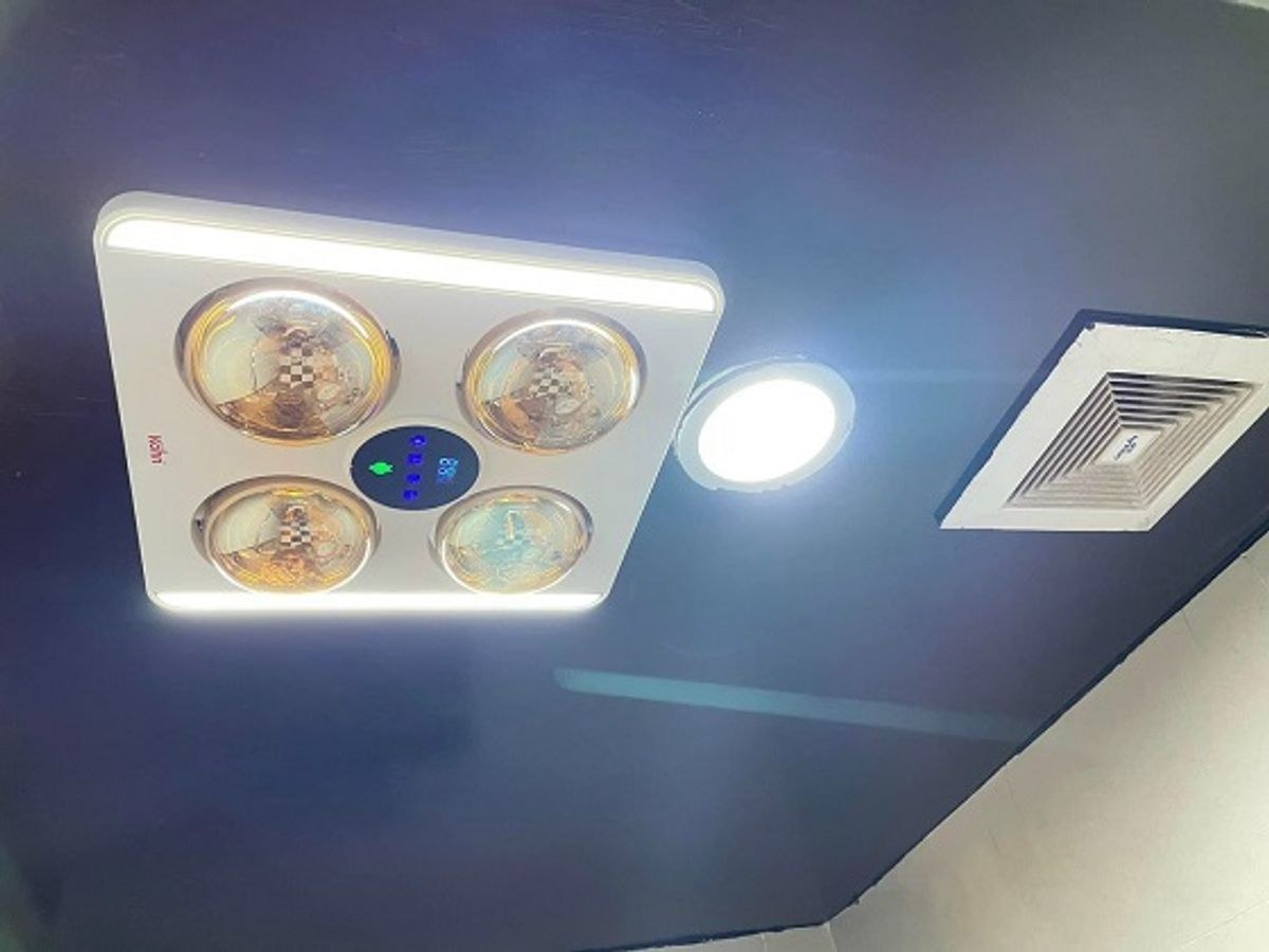 Đèn sưởi nhà tắm 4 bóng Braun Kohn âm trần kèm thông gió màn hình LED 1147W BU06G - Thiết kế âm trần gọn gàng