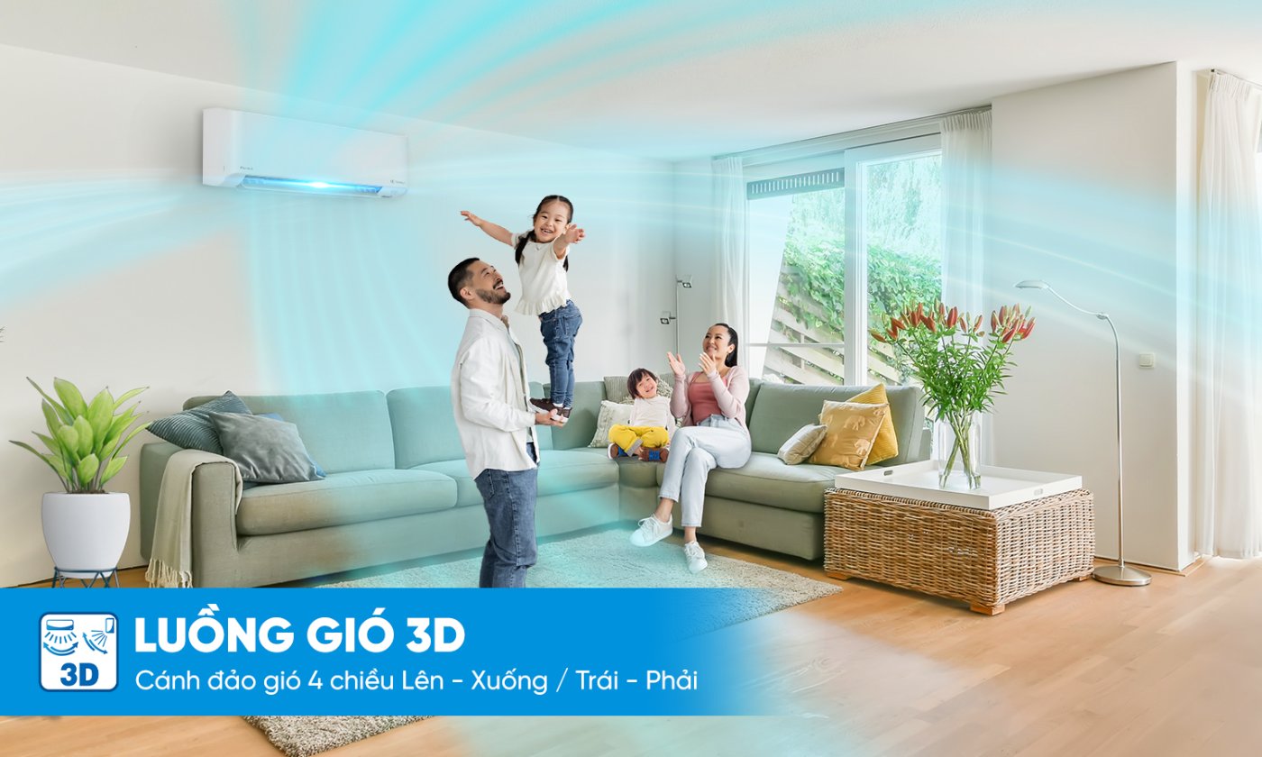 Điều hòa Daikin 1 chiều Inverter 18000 BTU FTKY50ZVMV - Luồng gió 3D