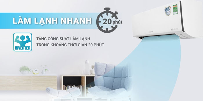 điều hòa Daikin 2 chiều FTHF35XVMV RHF35XVMV có chế độ làm lạnh nhanh Turbo điều hòa Daikin 2 chiều FTHF35XVMV RHF35XVMV có chế độ làm lạnh nhanh Turbo