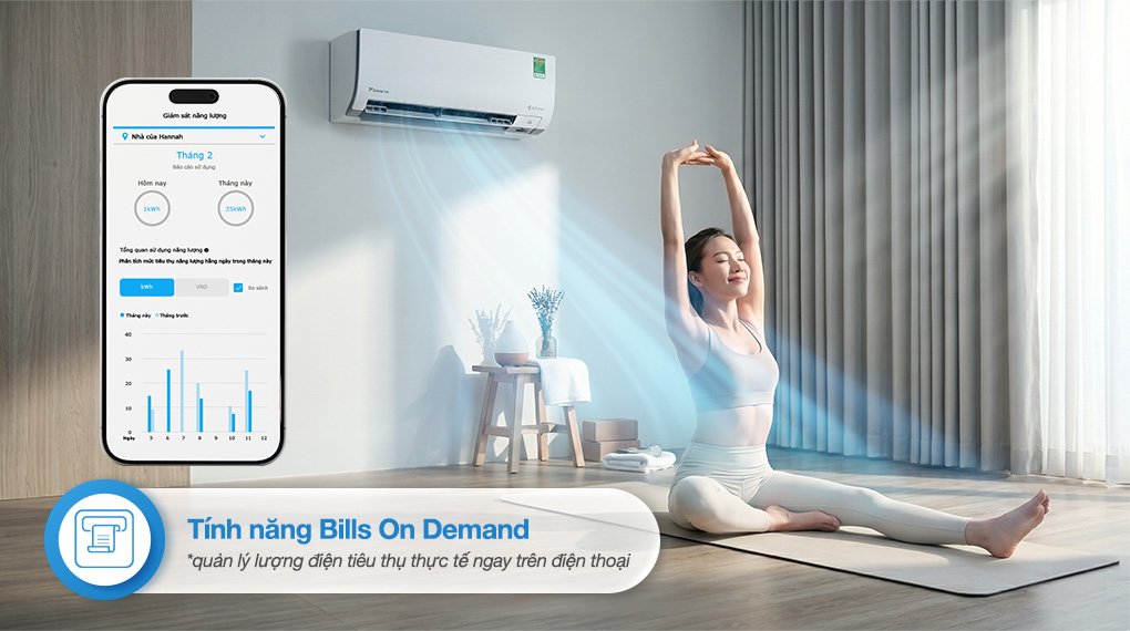 Điều hòa Daikin Inverter 1 chiều 9000 BTU FTKM25AVMV Hàng Thái Lan - Tiện ích thông minh