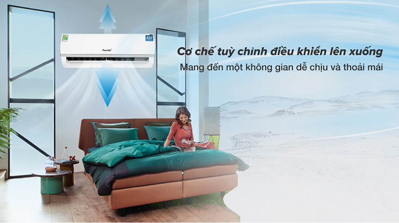 Hướng gió với góc gió rộng -Điều hoà Funiki 1 chiều 24000 BTU HSC24TMU