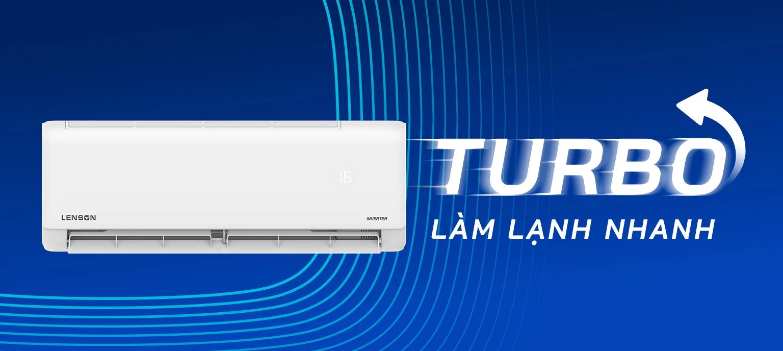 Điều hòa Lenson 9000 BTU 1 chiều Inverter LV-09CX1 - Turbo – mát nhanh khi vừa bật máy