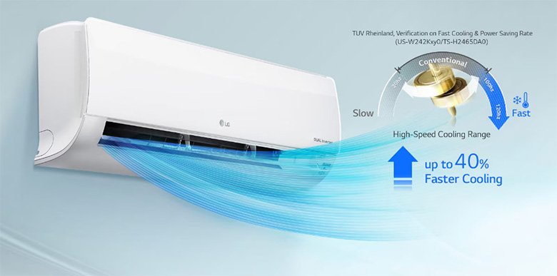 Làm lạnh nhanh -Điều hòa LG 1 chiều 17000 BTU Inverter V18WIN1