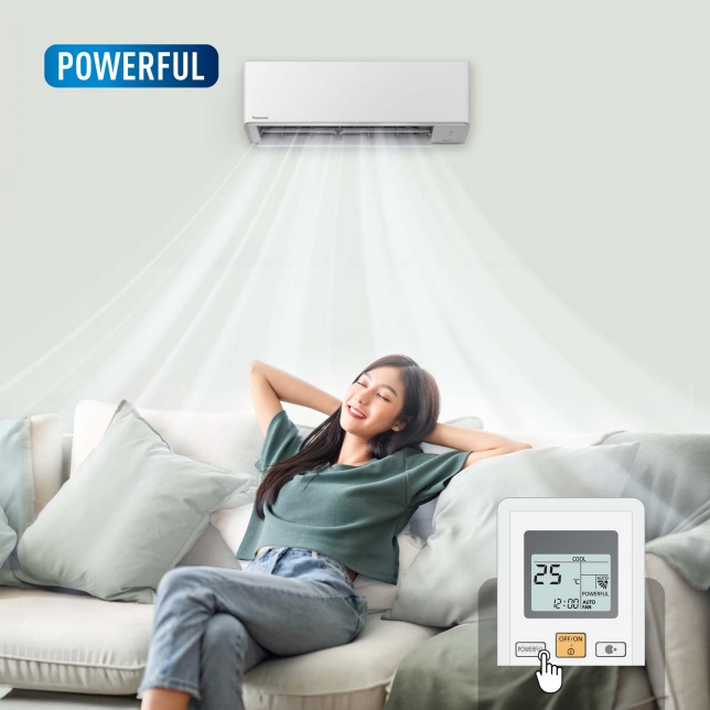 Làm lạnh nhanh chóng với chế độ Powerful Điều hòa Panasonic 18.000BTU CS/CU-N18AKH-8