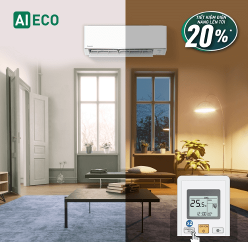 Điều hòa Panasonic RU12AKH-8 có chế độ ECO tích hợp A.I Điều hòa Panasonic RU12AKH-8 có chế độ ECO tích hợp A.I