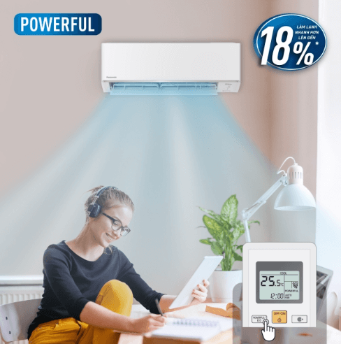Công nghệ Powerful trên điều hòa Panasonic CU/CS-RU12AKH-8