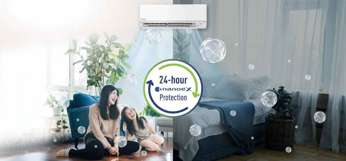 nanoe X thế hệ 2 – Diệt khuẩn, khử mùi hiệu quả Điều hòa Panasonic 1 chiều inverter 18000 BTU RU18CKH-8BD (mặt lạnh dài) - nanoe X và nanoe-G lọc khí 24/7