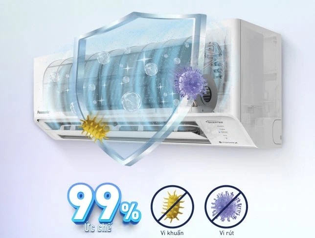 Tự động vệ sinh dàn lạnh – Giữ máy luôn sạch sẽ Điều hòa Panasonic 1 chiều inverter 18000 BTU RU18CKH-8BD (mặt lạnh dài) - Tự vệ sinh dàn lạnh
