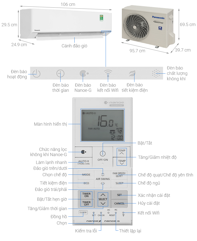 Máy lạnh Panasonic Inverter 2.5 HP CU/CS-XU24BKH-8