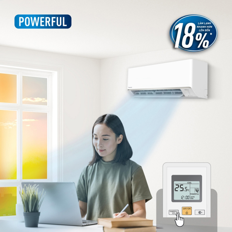 Làm lạnh nhanh tức thì - Điều hòa Panasonic 2 chiều Inverter 17700 BTU CU/CS-YZ18AKH-8