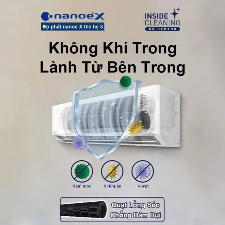 Điều hòa Panasonic 2 chiều Inverter 9000 BTU XZ9BKH-8 - Lọc khí Nanoe-G và Nanoe-X