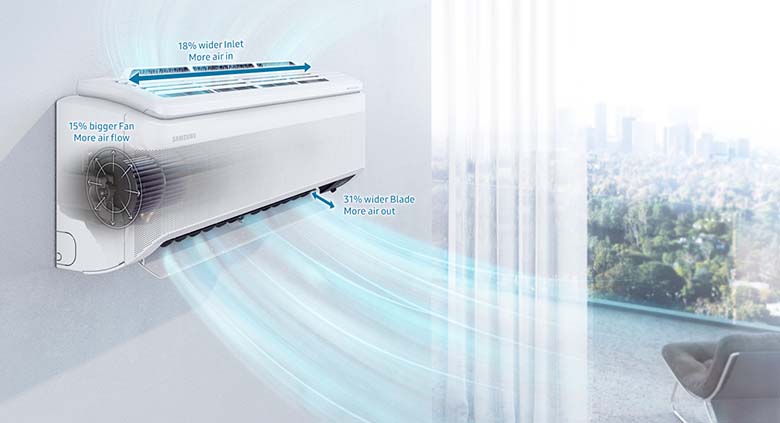 Làm lạnh nhanh tức thì - Điều hòa Samsung 1 chiều Inverter 18000BTU AR18TYHYCWKNSV