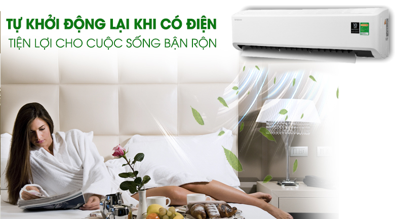 Tự động khởi động lại khi có điện - Điều hòa Samsung 1 chiều Inverter 21500BTU AR24TYHYCWKNSV