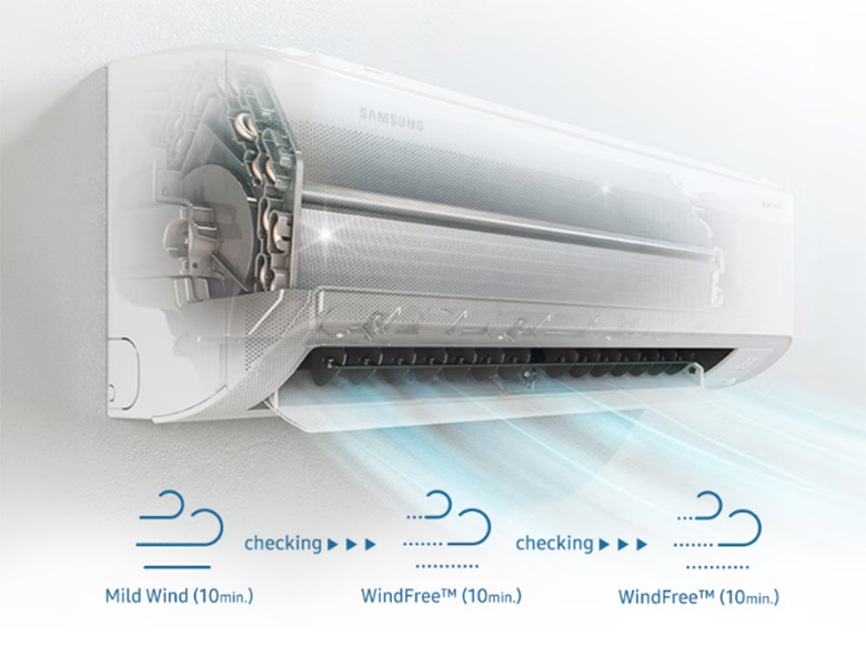 Tự động làm sạch - Điều hòa Samsung 1 chiều Inverter 9000 BTU AR10DYHZAWKNSV