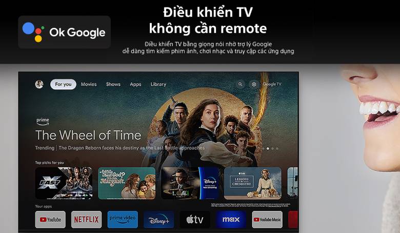 Sony Google TV Mini LED BRAVIA 5 K-75XR50 - trợ lý ảo Google Assistant