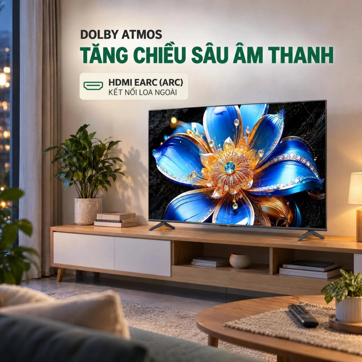 Google Tivi QLED TCL 4K 55 inch 55T6D Mới 2026 - Âm thanh 20W Dolby Atmos