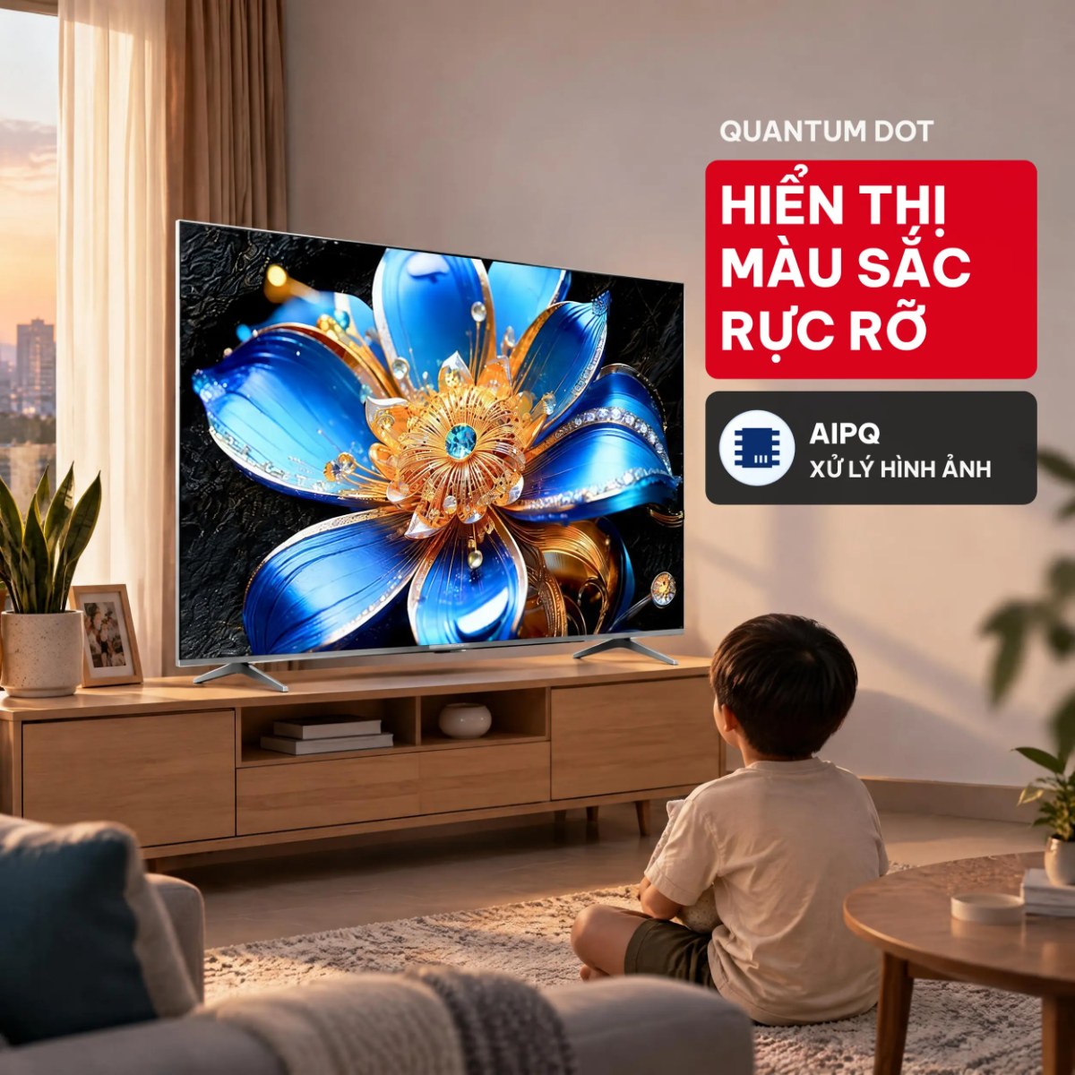 Google Tivi QLED TCL 4K 75 inch 75T6D Mới 2026 - Tấm nền Quantum Dot màu sắc rực rỡ, bộ xử lý AiPQ