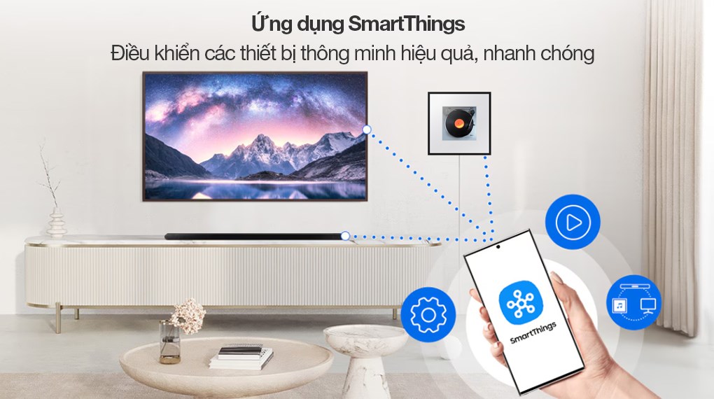 Loa khung tranh Samsung HW-LS60D/XV 120W - Ứng dụng SmartThings hỗ trợ điều khiển các thiết bị nhanh chóng, hiệu quả Loa khung tranh Samsung HW-LS60D/XV 120W - Ứng dụng SmartThings hỗ trợ điều khiển các thiết bị nhanh chóng, hiệu quả