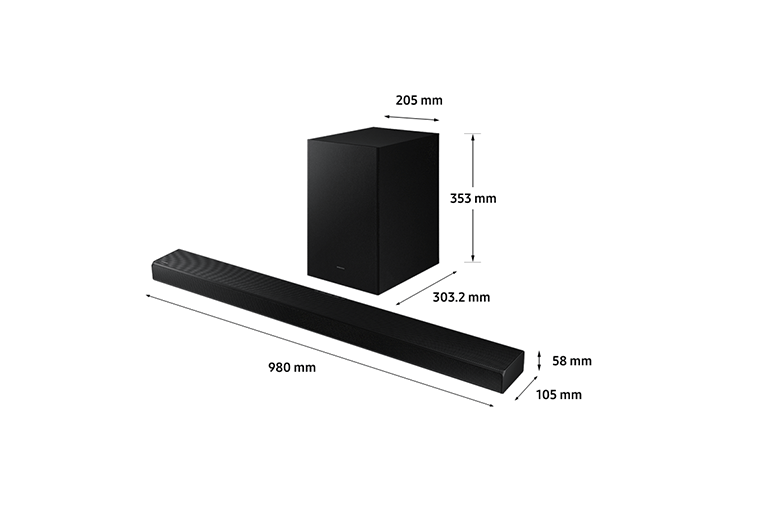Tông màu đen sang trọng - Loa Soundbar Samsung HW-A650/XV
