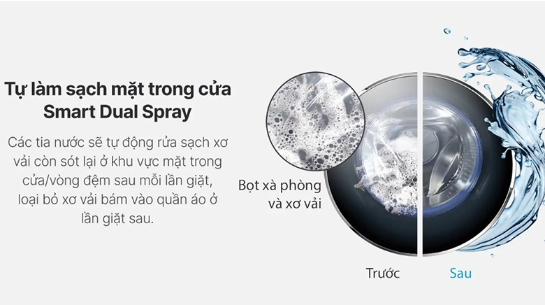 Máy giặt Aqua Inverter 12 kg AW12-B4377U1L(GN) - Smart Dual Spray tự làm sạch