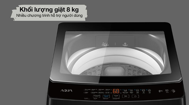 Máy giặt Aqua 8 kg AWM8-316K(B) - Khối lượng giặt 8kg phù hợp cho gia đình từ 3-5 thành viên