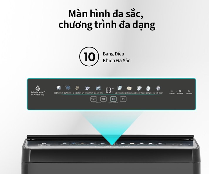 Máy giặt Hisense 13 kg WTJH1313UB - Màn hình đa sắc, 10 chương trình