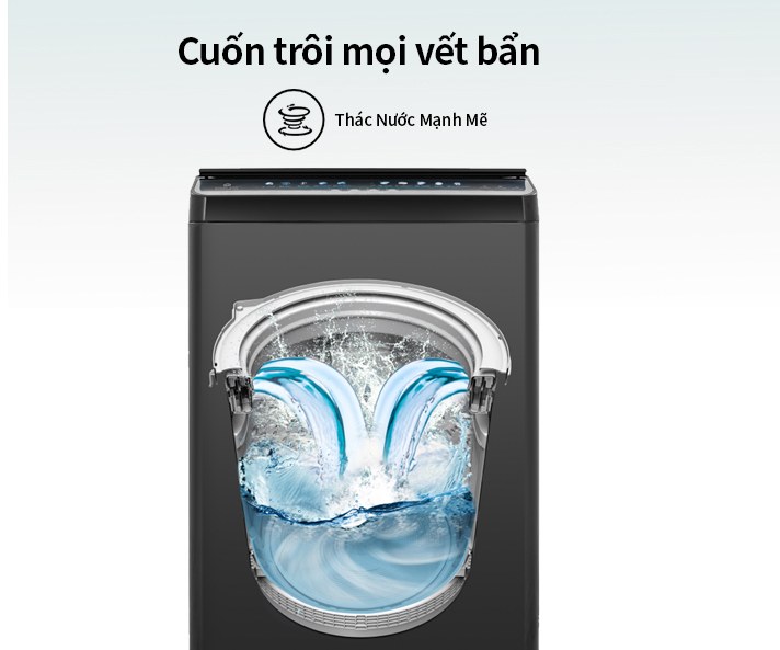 Máy giặt Hisense 13 kg WTJH1313UB - Thác nước mạnh cuốn trôi vết bẩn