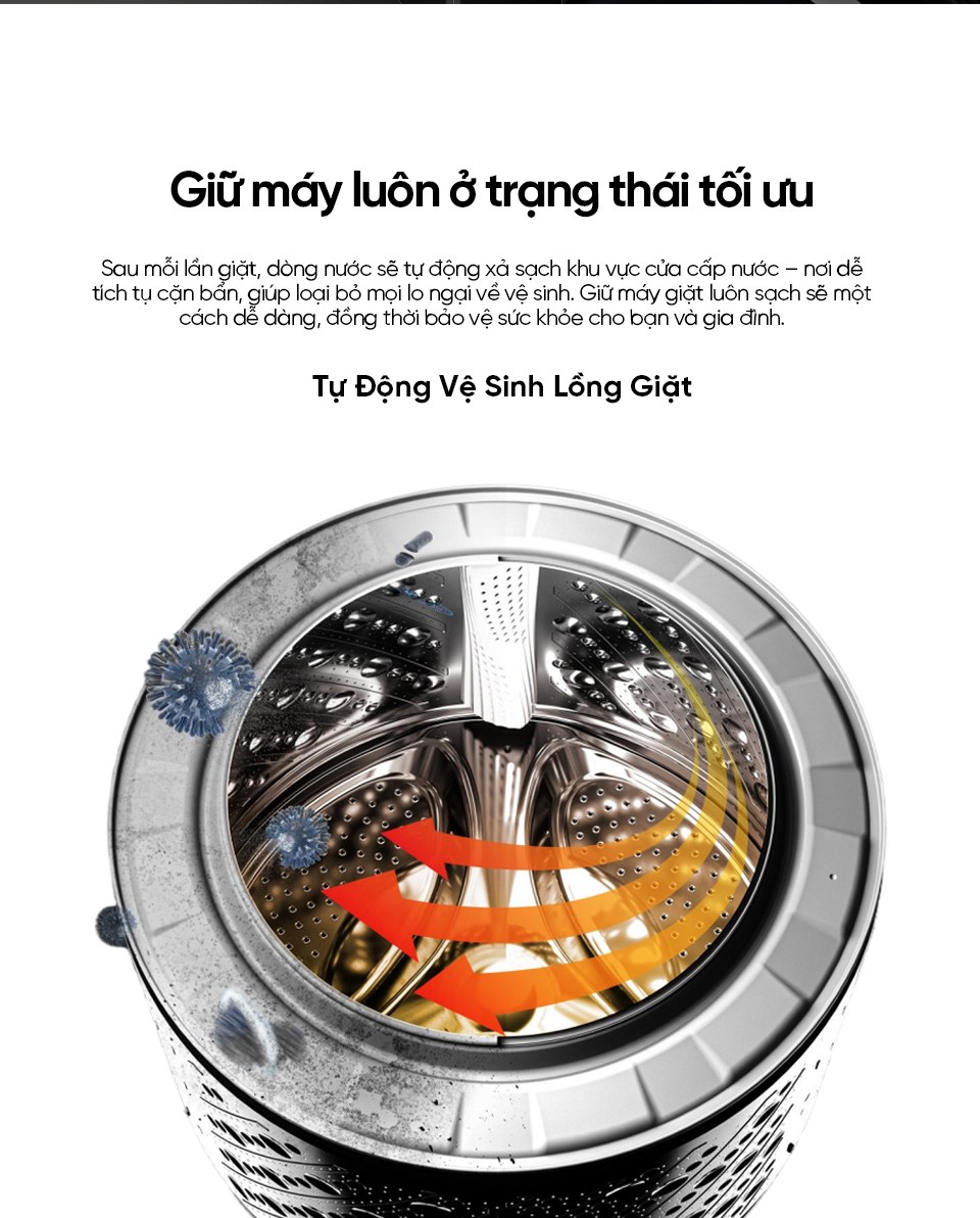 Máy giặt Hisense Inverter 12 kg WF120M5 - Tự động vệ sinh lồng giặt
