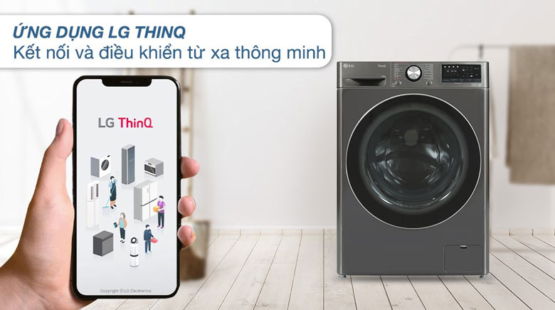 Máy giặt LG FV1412S3B 12kg - Điều khiển từ xa qua LG ThinQ