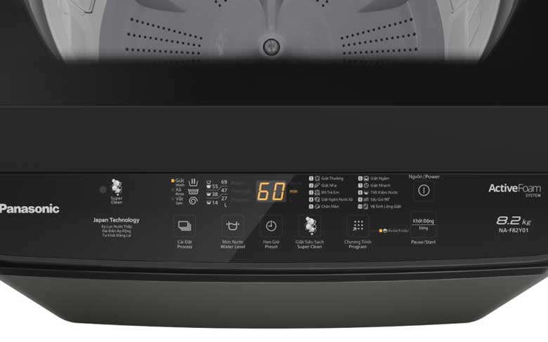 Máy giặt Panasonic NA-F82Y01DRV 8.2kg - Bảng điều khiển Tiếng Việt dễ dùng