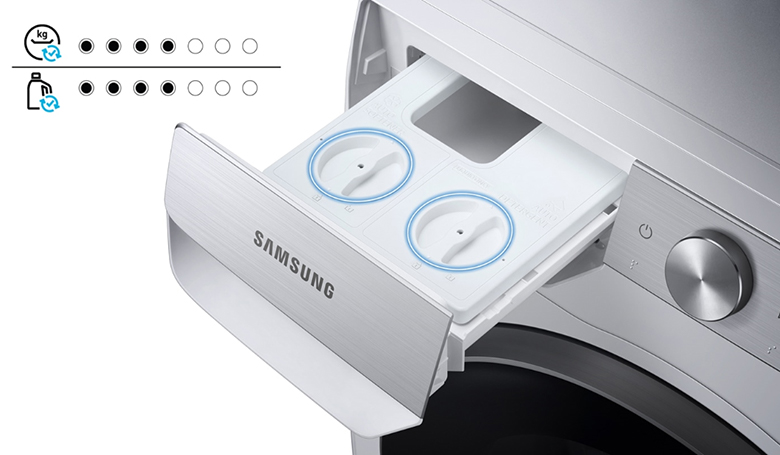 Máy giặt SAMSUNG 12 kg WW12CGP44DSBSV lồng ngang - Tự động phân bổ lượng nước giặt, xả phù hợp