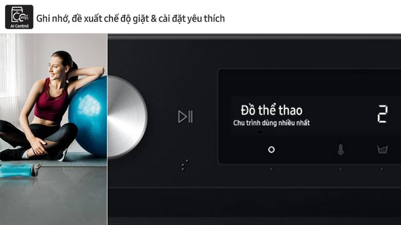 Máy giặt Samsung Inverter 10 kg WW10DG6U34LBSV - Bảng điều khiển AI Control