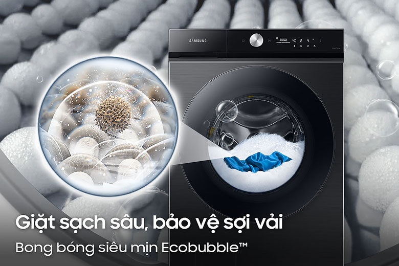 Máy giặt Samsung Bespoke AI™ 14kg WW14BB944DGBSV - Công nghệ bong bóng siêu mịn Eco Bubble+