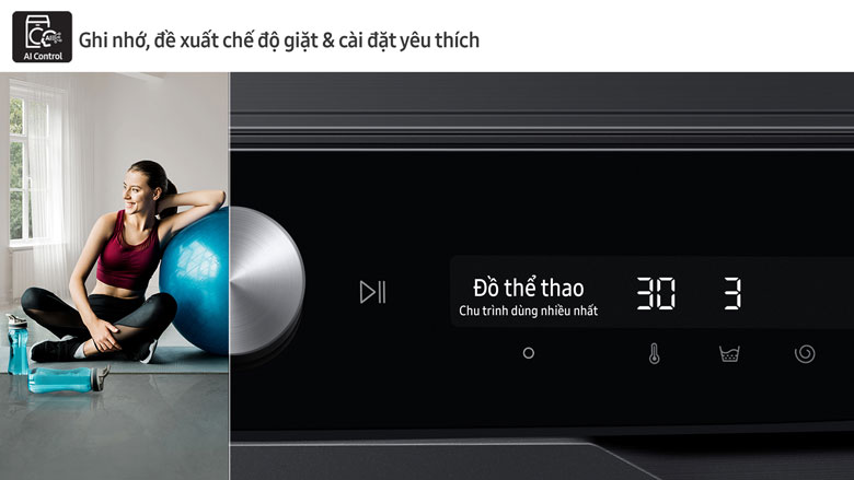 Máy giặt Samsung Bespoke AI™ 14kg WW14BB944DGBSV - Bảng điều khiển AI Control