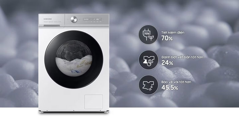 Máy giặt Samsung Bespoke AI™ 14kg WW14BB944DGHSV - Công nghệ bong bóng siêu mịn Eco Bubble+