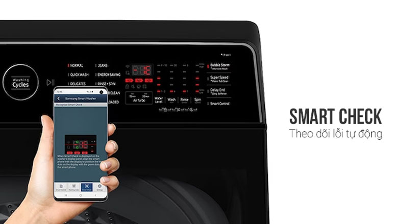 Máy giặt Samsung WA14CG5745BVSV - Tự động check lỗi