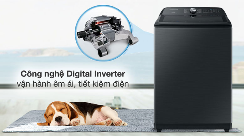 Máy giặt Samsung Inverter 23kg WA23A8377GV/SV lồng đứng - Động cơ Digital Inverter