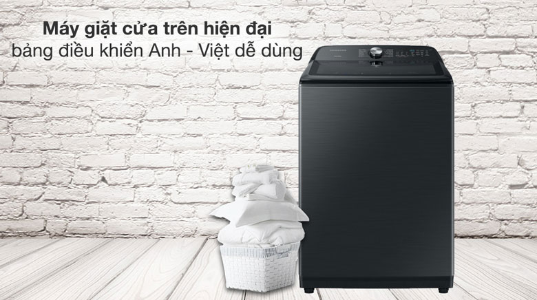Máy giặt Samsung Inverter 23kg WA23A8377GV/SV lồng đứng - Bảng điều khiển song ngữ Anh Việt