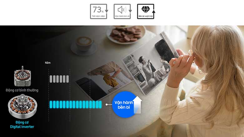 Máy giặt Samsung WA14CG5745BVSV - Động cơ Digital Inverter bền bỉ