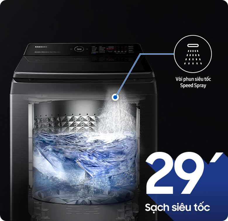 Máy giặt Samsung WA14CG5745BVSV - Giặt sạch siêu tốc 29 phút
